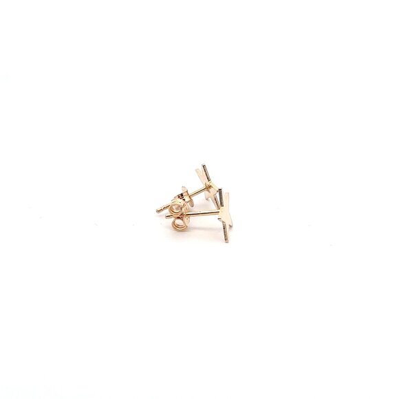 18K Gold Earrings Stud Star - Picture 8 of 9
